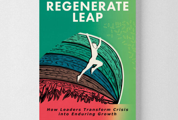 The Regenerate Leap Woodcut Book Cover - Design Shadric Toop