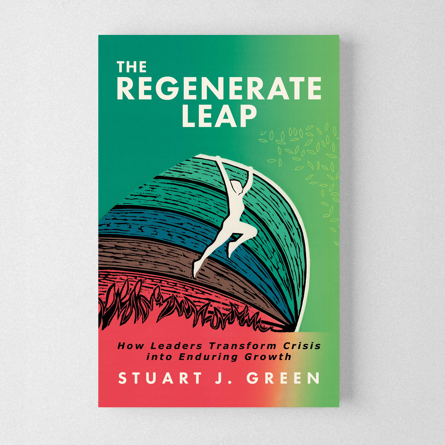 The Regenerate Leap Woodcut Book Cover - Design Shadric Toop